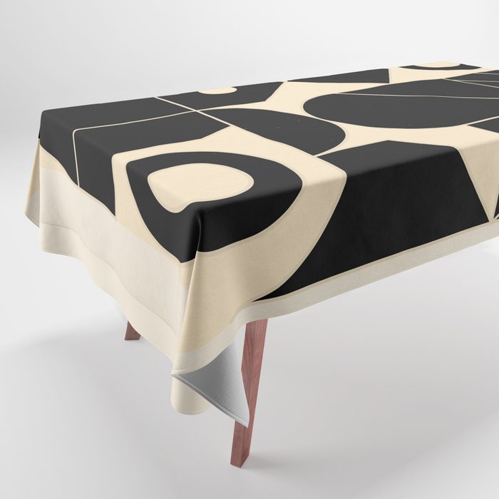 Geometric Shapes Black and White 4 Tablecloth Gallery Image 1