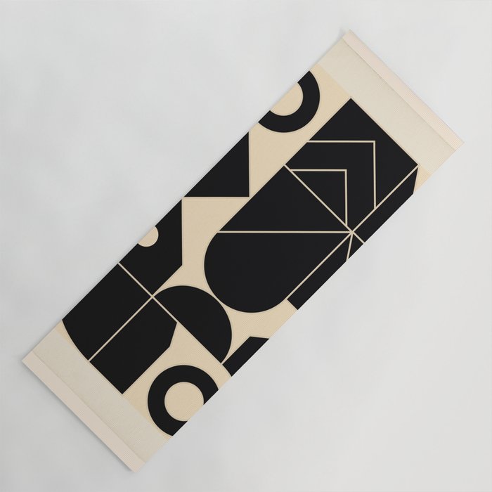 Geometric Shapes Black and White 4 Yoga Mat Gallery Image 1