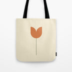 Vintage Tulip Minimalism - Red Tote Bag Gallery Image 1