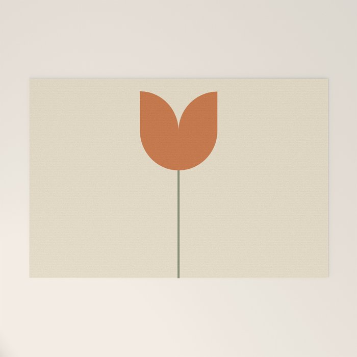 Vintage Tulip Minimalism - Red Welcome Mat Gallery Image 1