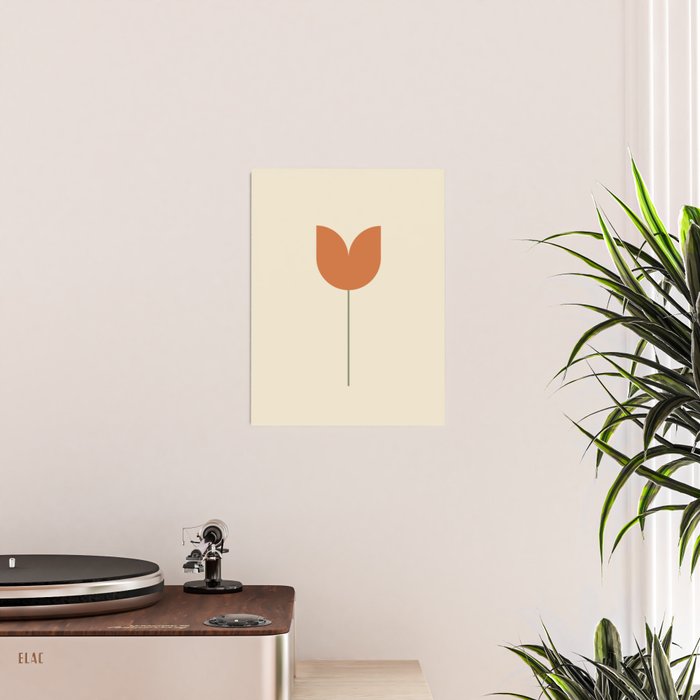 Vintage Tulip Minimalism - Red Poster Gallery Image 2