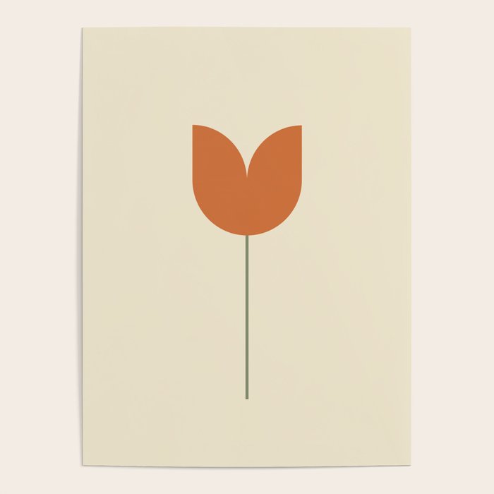 Vintage Tulip Minimalism - Red Poster Gallery Image 4