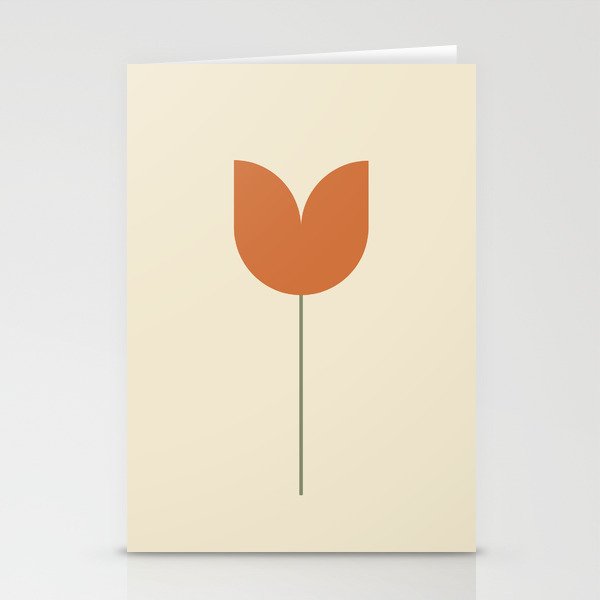 Vintage Tulip Minimalism - Red Stationery Card Gallery Image 2