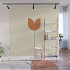 Vintage Tulip Minimalism - Red Wall Mural Gallery Image 1