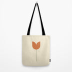 Vintage Tulip Minimalism - Red Tote Bag Gallery Image 2