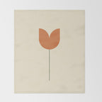 Vintage Tulip Minimalism - Red Throw Blanket Gallery Image 2
