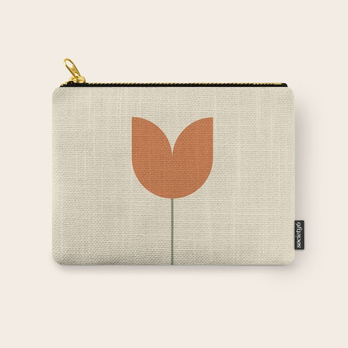 Vintage Tulip Minimalism - Red Carry All Pouch Gallery Image 1