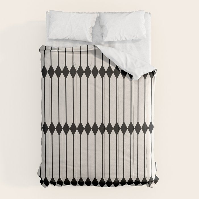 Minimal Geometric Pattern - Black Comforter Gallery Image 6