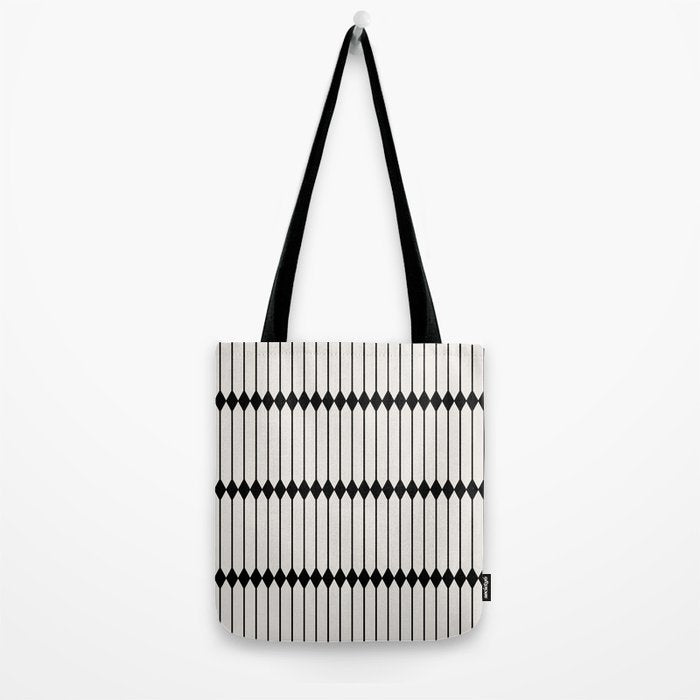 Minimal Geometric Pattern - Black Tote Bag Gallery Image 2