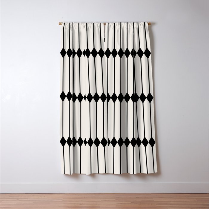 Minimal Geometric Pattern - Black Window Curtain Gallery Image 3