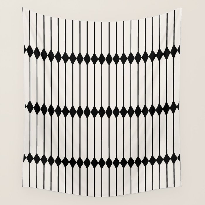 Minimal Geometric Pattern - Black Wall Tapestry Gallery Image 4