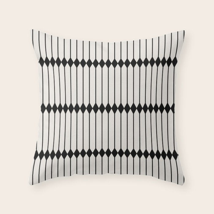 Minimal Geometric Pattern - Black Throw Pillow Gallery Image 1