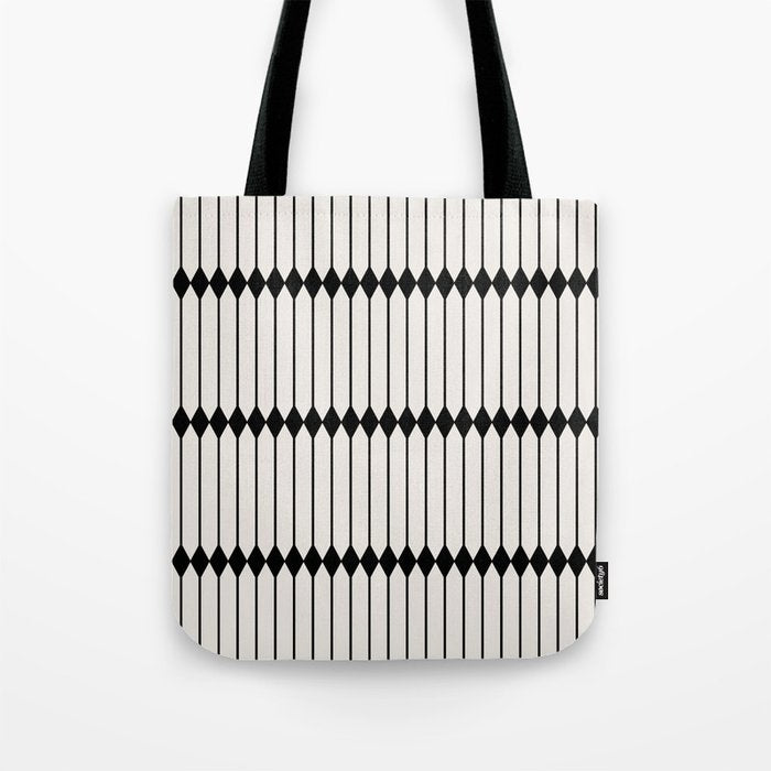 Minimal Geometric Pattern - Black Tote Bag Gallery Image 1