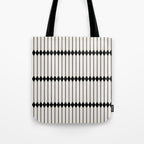 Minimal Geometric Pattern - Black Tote Bag Gallery Image 1
