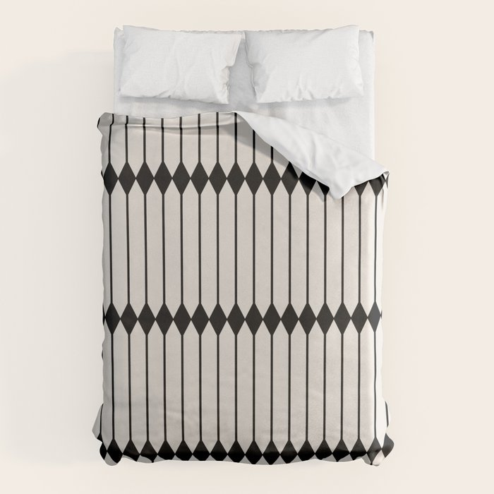 Minimal Geometric Pattern - Black Duvet Cover Gallery Image 6