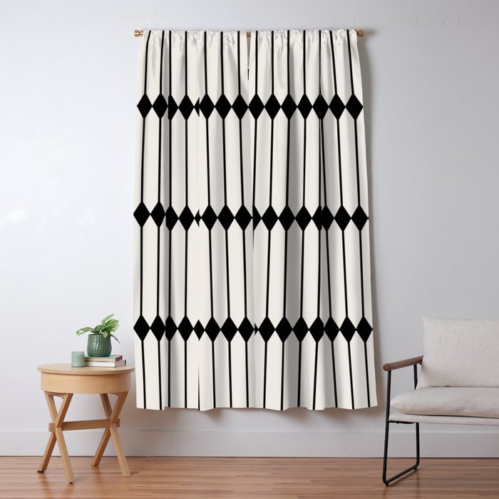 Minimal Geometric Pattern - Black Window Curtain Gallery Image 5