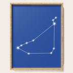 Capricorn Zodiac Star Constellation Line Art Vibrant Blue Serving Tray Gallery Image 1