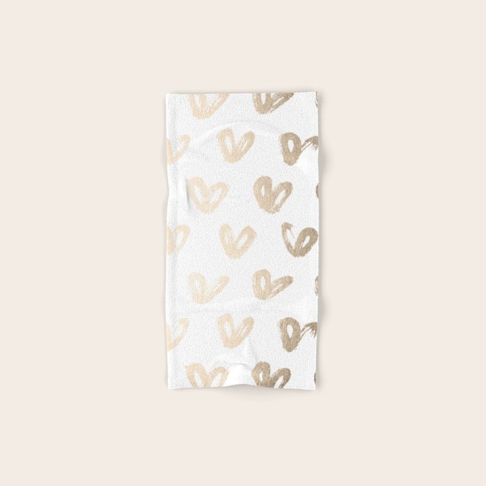 Luxe Gold Hearts on White Towels Gallery Image 1