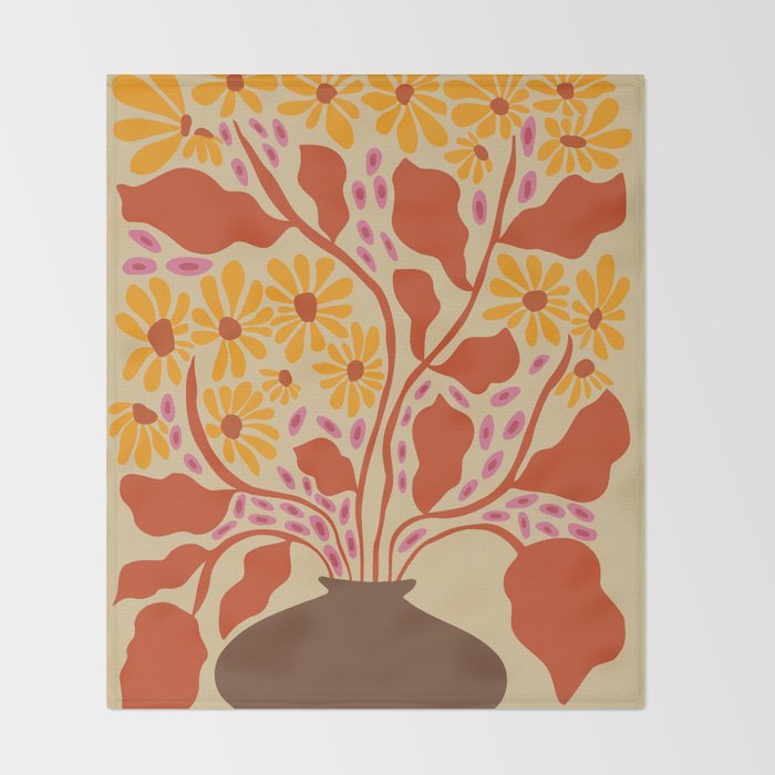 Retro Patel Pottery Throw Blanket Gallery Image 2