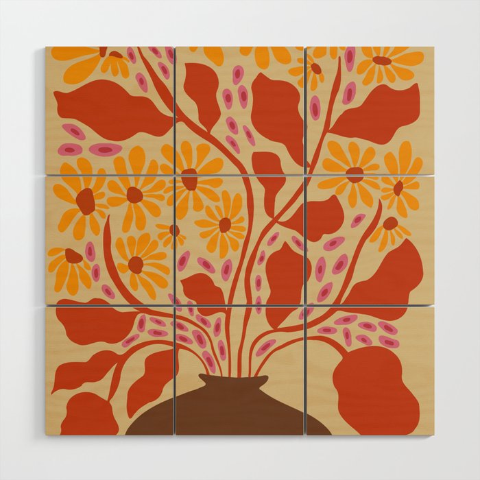Retro Patel Pottery Wood Wall Art Gallery Image 1