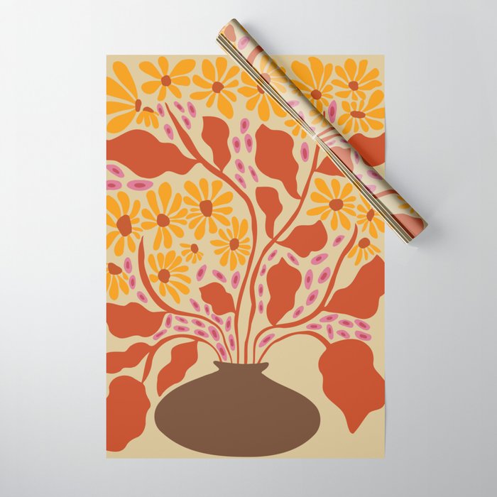 Retro Patel Pottery Wrapping Paper Gallery Image 1