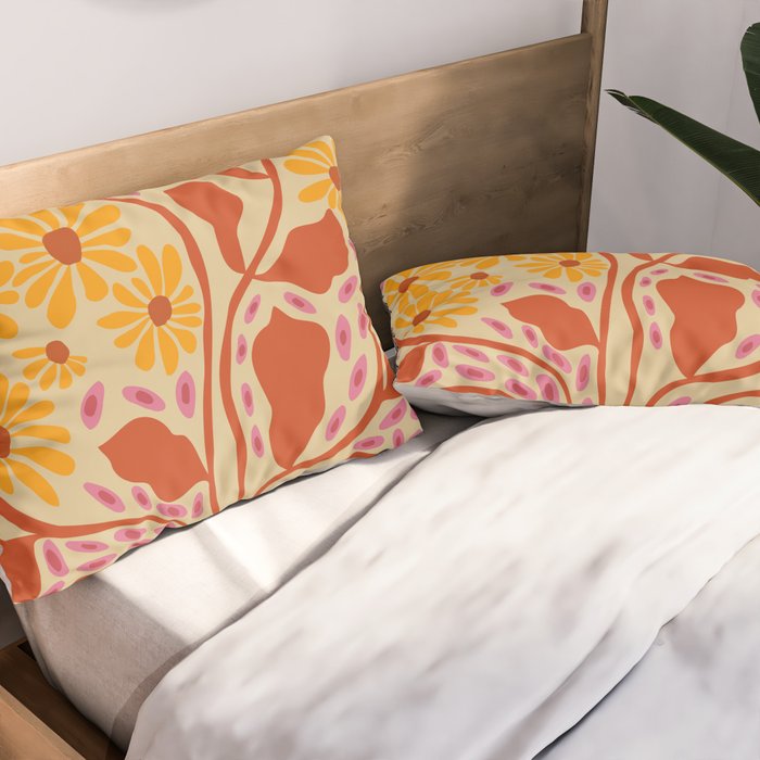 Retro Patel Pottery Pillow Sham Gallery Image 2