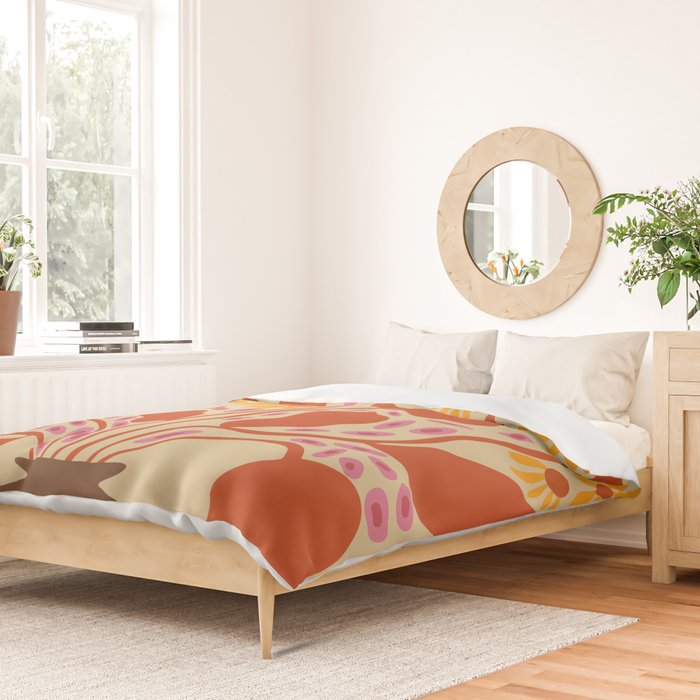 Retro Patel Pottery Duvet Cover Gallery Image 2