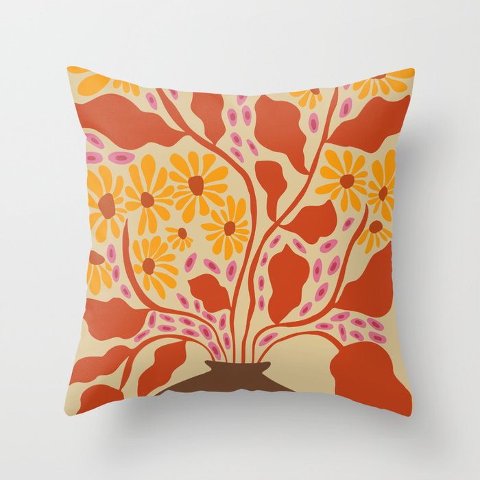 Retro Patel Pottery Throw Pillow Gallery Image 6