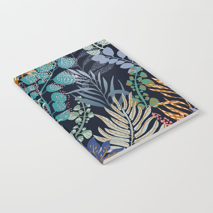 tropical blue night leaves Notebook Gallery Image 2