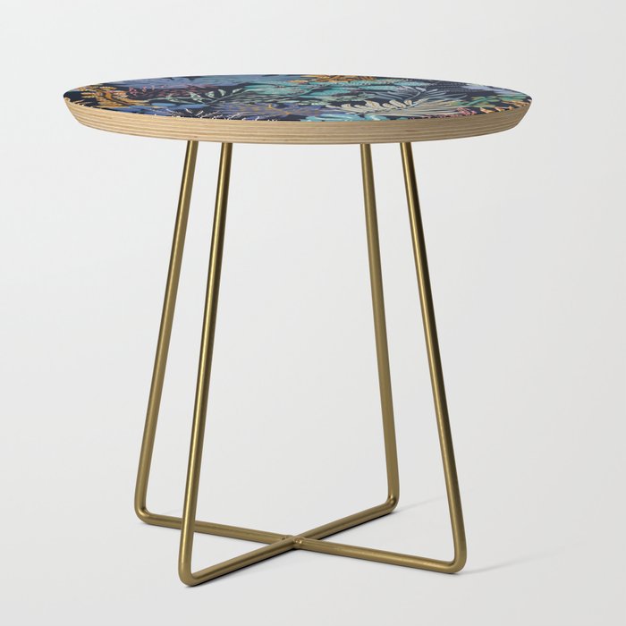 tropical blue night leaves Side Table Gallery Image 1