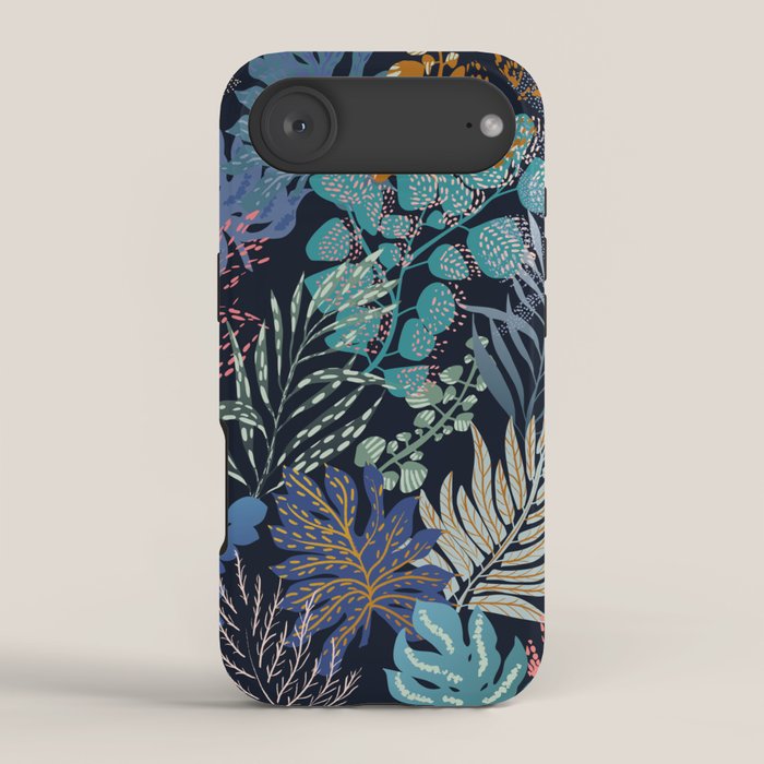 tropical blue night leaves iPhone Case Gallery Image 2