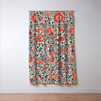Shakhrisyabz Suzani  Uzbekistan Antique Floral Embroidery Print Window Curtain Gallery Image 3