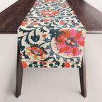 Shakhrisyabz Suzani  Uzbekistan Antique Floral Embroidery Print Table Runner Gallery Image 1