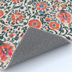 Shakhrisyabz Suzani  Uzbekistan Antique Floral Embroidery Print Rug Gallery Image 4