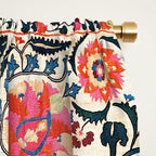 Shakhrisyabz Suzani  Uzbekistan Antique Floral Embroidery Print Window Curtain Gallery Image 2
