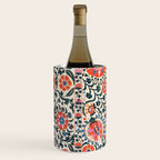 Shakhrisyabz Suzani  Uzbekistan Antique Floral Embroidery Print Wine Chiller Gallery Image 3