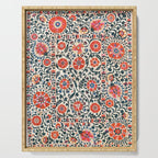 Shakhrisyabz Suzani  Uzbekistan Antique Floral Embroidery Print Serving Tray Gallery Image 1