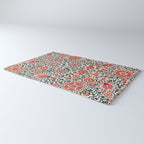 Shakhrisyabz Suzani  Uzbekistan Antique Floral Embroidery Print Rug Gallery Image 3