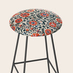 Shakhrisyabz Suzani  Uzbekistan Antique Floral Embroidery Print Stool Gallery Image 2