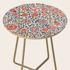 Shakhrisyabz Suzani  Uzbekistan Antique Floral Embroidery Print Side Table Gallery Image 2