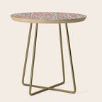 Shakhrisyabz Suzani  Uzbekistan Antique Floral Embroidery Print Side Table Gallery Image 1
