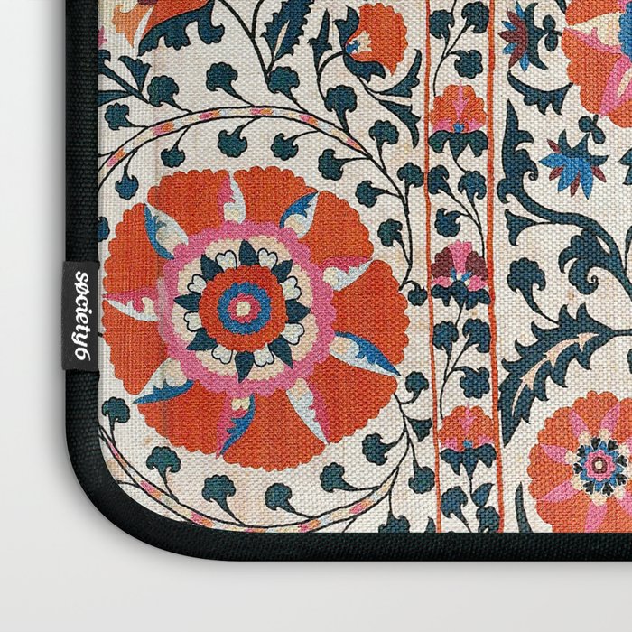 Shakhrisyabz Suzani  Uzbekistan Antique Floral Embroidery Print Laptop Sleeve Gallery Image 3