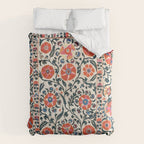 Shakhrisyabz Suzani  Uzbekistan Antique Floral Embroidery Print Comforter Gallery Image 6