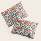 Shakhrisyabz Suzani  Uzbekistan Antique Floral Embroidery Print Pillow Sham Gallery Image 3
