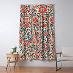 Shakhrisyabz Suzani  Uzbekistan Antique Floral Embroidery Print Window Curtain Gallery Image 5