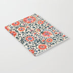Shakhrisyabz Suzani  Uzbekistan Antique Floral Embroidery Print Notebook Gallery Image 2