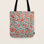 Shakhrisyabz Suzani  Uzbekistan Antique Floral Embroidery Print Tote Bag Gallery Image 1