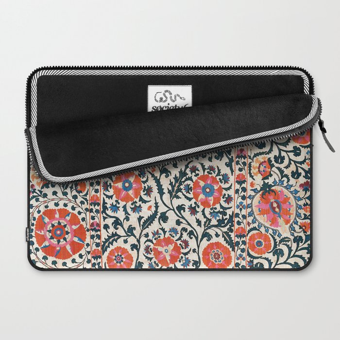 Shakhrisyabz Suzani  Uzbekistan Antique Floral Embroidery Print Laptop Sleeve Gallery Image 2