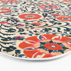 Shakhrisyabz Suzani  Uzbekistan Antique Floral Embroidery Print Bath Mat Gallery Image 3