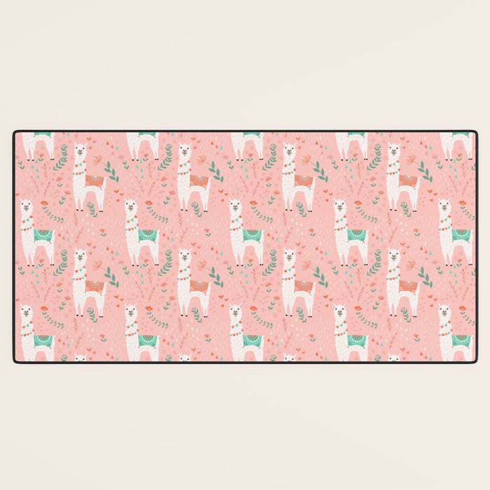 Lovely Llama on Pink Desk Mat Gallery Image 3